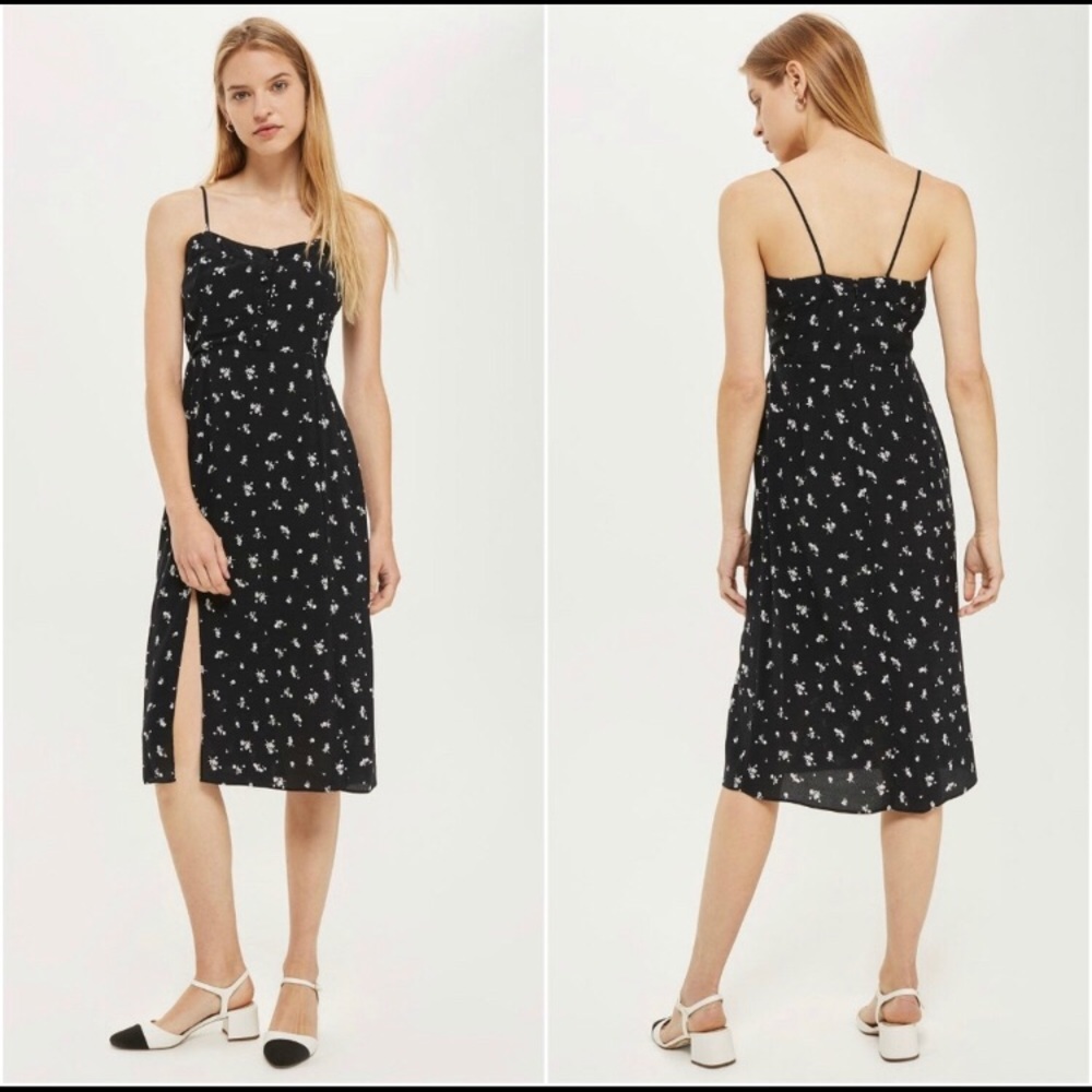 Topshop BNWT floral dress w/ slit Size 6